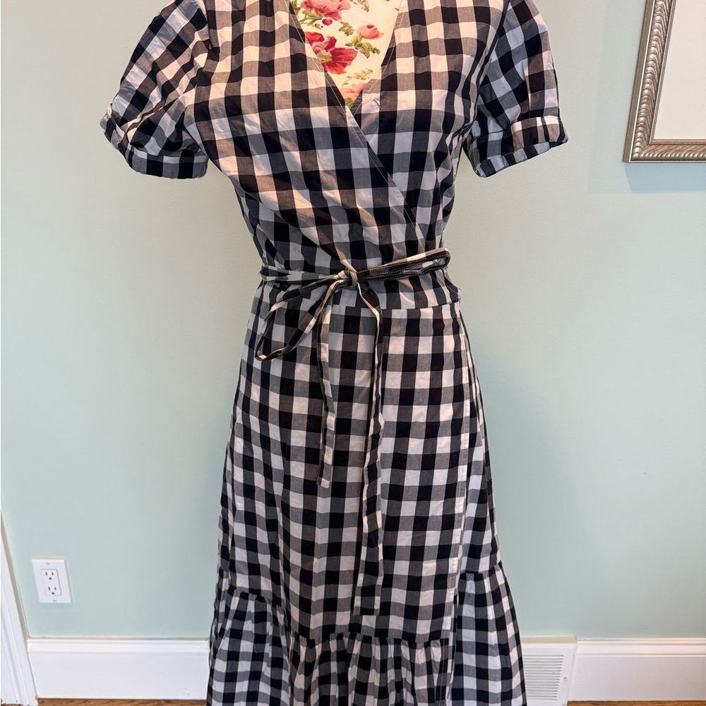 GAP Black and White Plaid Maxi Dress